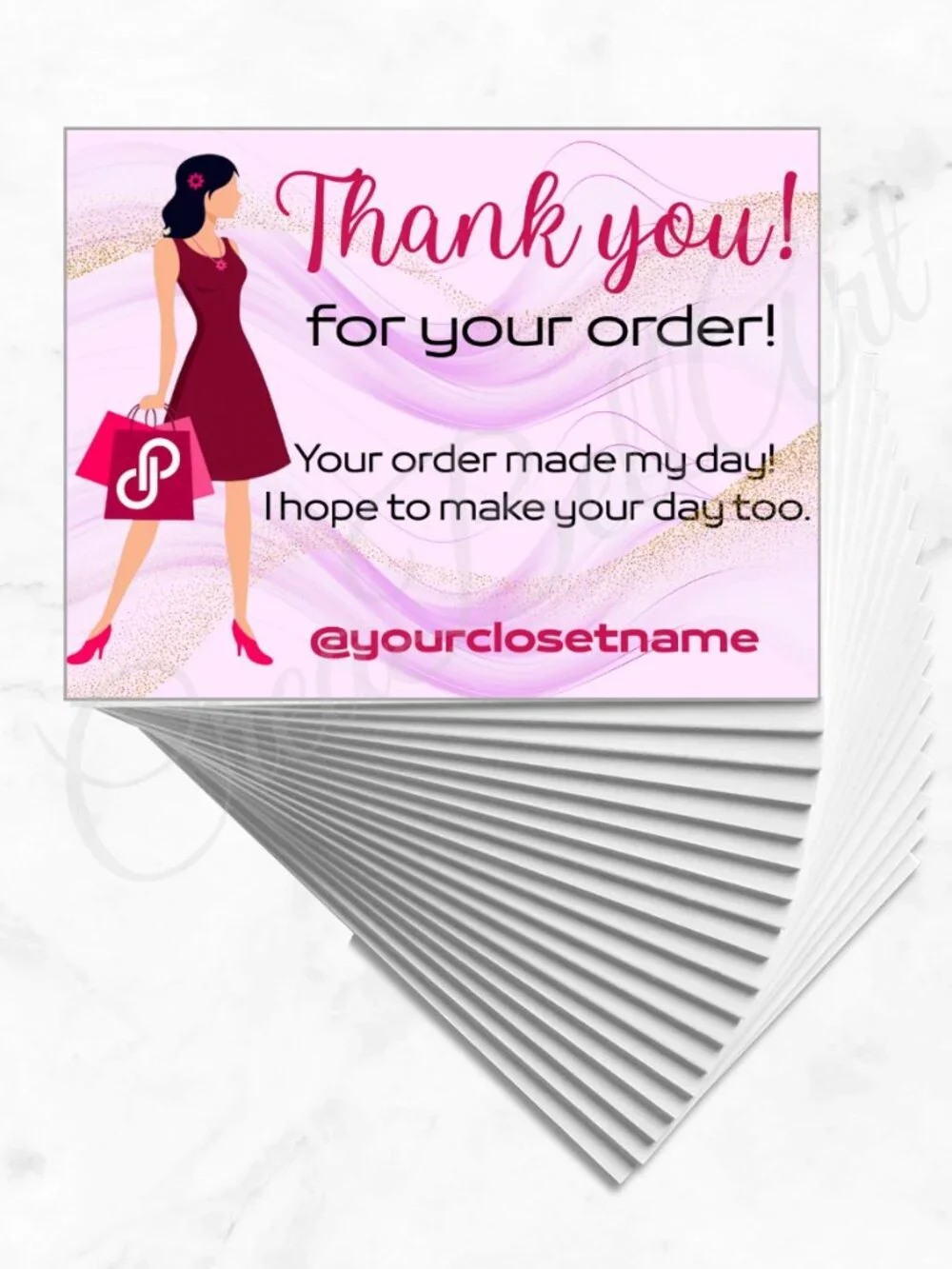 100 Poshmark Shopping Thank You Cards 4 x 3 in
